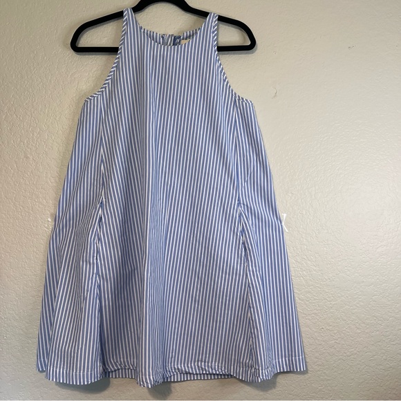 Elegant Blue Striped Mini Dress - Picture 1 of 3